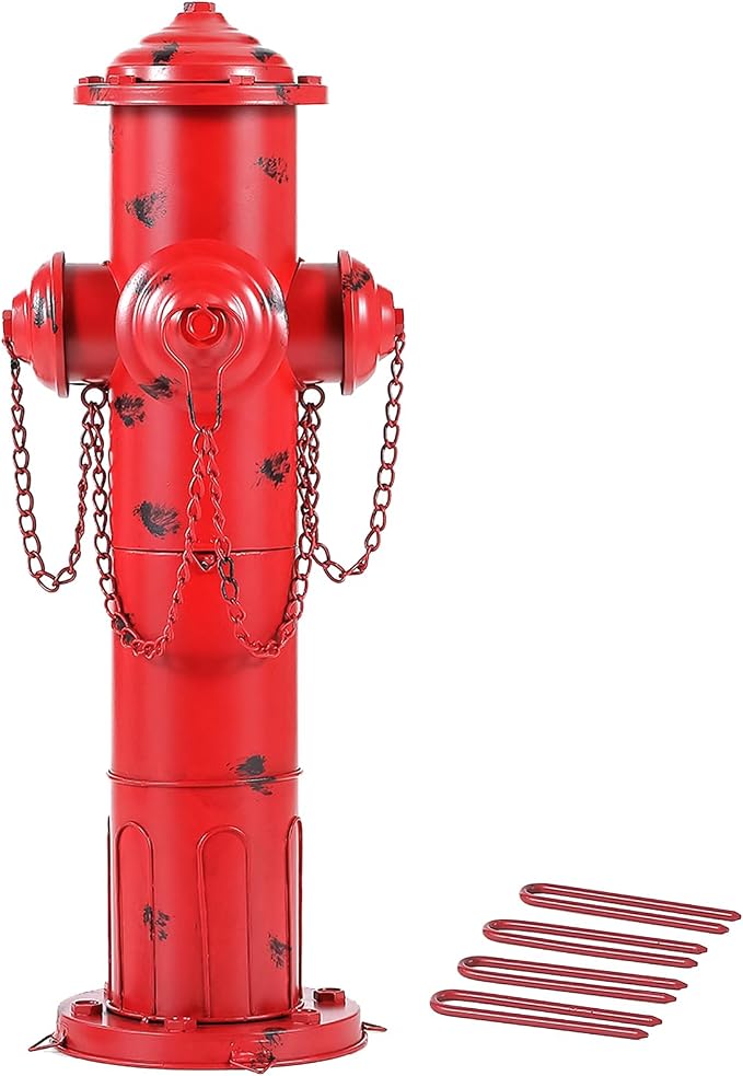 24" H Metal Fire Hydrant for Dogs to Pee On, Vintage M & L Fire Hydrant Post