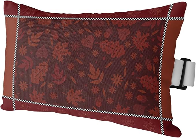 Outdoor Pillows Covers with Inserts Thanksgiving Maple Leaves Retro Red Waterproof Recliner Pillow with Adjustable Strap Throw Pillows for Patio Furniture Pool Lounge Chair, 12x20 inch, 1PCS