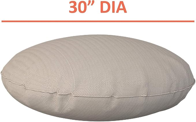 Covers & All Round Pillow Cover, Weather & UV Resistant Water Repellant Protector for Pillows Home Office Living Room Decor Chair Sofa Couch, with Zippers (30" Dia, Beige)