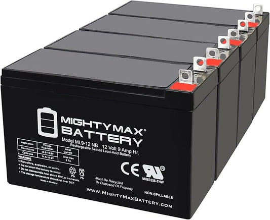 Mighty Max Battery 12V 9AH SLA Replacement Battery for DeWalt 7000W Portable Generator - 4 Pack