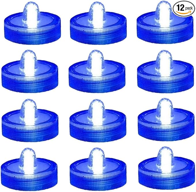 Halloween Pumpkin Lights Decoration,Flameless Led Candles,Diveable Tea Light,Party Decorative Lights, Pack of 12, Blue