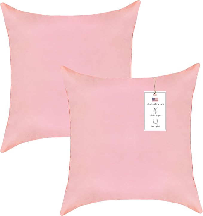 A1 HOME COLLECTIONS A1HC Luxurious Outdoor Waterproof Pillow Covers 18x18 Inches (Pack of 2, Pink Flare), Throw Pillow Covers for Pool Areas, Garden, Sofa, Chairs, Beds, Tent, Patio