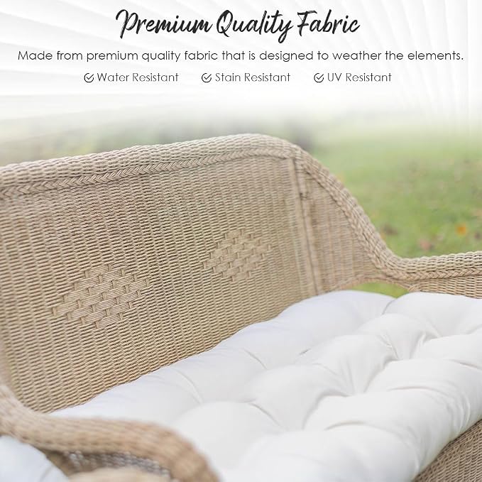 RSH DECOR: Tufted U-Shapes & Lumbars 2 of Each | 19” x 19” & 20" x 12" | Water-Resistant Spun Fabric | Outdoor Wicker Cushions & Support Pillows for Patio Furniture | Heritage Red