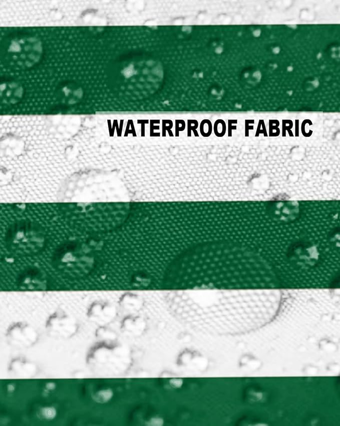Outdoor Waterproof Pillow Covers for Patio Furniture Merry Christmas Decorative Throw Pillow Cover Green And White Stripes Pillowcases Set of 2 Cushion Case for Sofa Couch Chair Home Decor 20 x 20 In