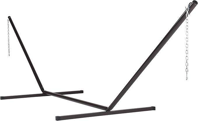 Jumbo Caribbean Rope Hammock and Metal Tri Beam Stand Mocha (Dark Blue)