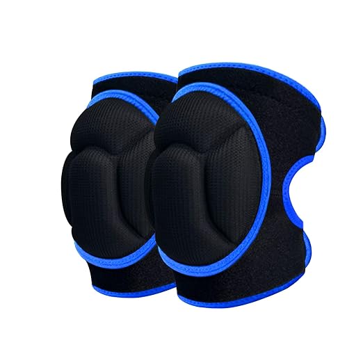 Knee Pads, Thick Sponge Anti-slip, Collision Avoidance Knee Pads, for Gardening Maintain， Running, Mountaineering, House Working (Blue, Medium)