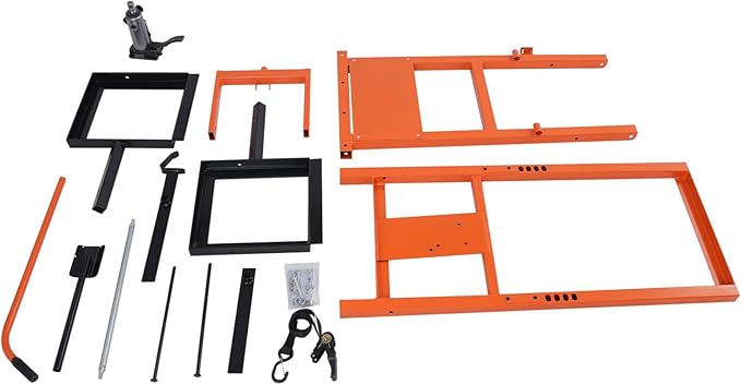 Lawn Mower Lift, Hydraulic Cylinder Lift Jack 500 Lbs Capacity, Retractable Riding Mower Lifts for Riding Tractors and Zero Turn Lawn Mowers Maintenance and Repair (Orange)