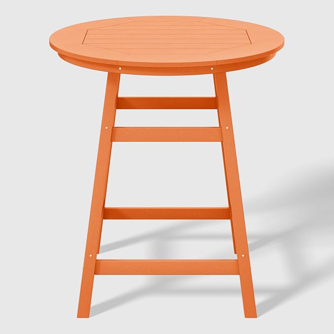 WestinTrends Malibu 5-Piece HDPE Outdoor Patio Dining Bar Bistro Table Set with Counter High Round Bar Stools