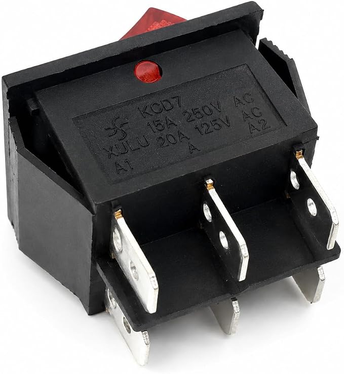 Direct Replacement 6 Pin On Off Black Switch Rocker for Predator 1800W 4000W 4375W 6500W for Champion 3500/4000W Open Frame Inverter Generator for Generac 0H3375028 Manual Recoil Start