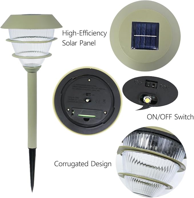 Bright Zeal 2-Pack 16.5" LED Solar Stake Lights Outdoor Waterproof - Warm White Pathway Garden Lights Outdoor Yard Decorations- Landscape Lamps for Sidewalk Driveway Decor