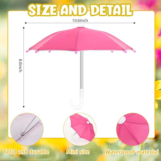 Summer Goose Outfits 23 Inch Porch Goose Raincoat Clothes Yard Goose Umbrella Outfit Fits Cement or Plastic Geese Statue for Outdoor Lawn Garden Patio Summer Holiday Decor (Pink)
