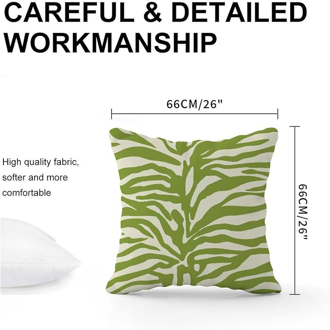 Tiger Print Yellow Green Pillowcase Animal Tiger Print Pillow Covers 26x26 INAbstract Accent Decorative Cushion Covers Home Decor for Couch Sofa Patio