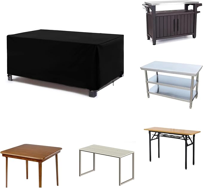 Outdoor Prep Table Cover 48''L x 30''W x 35''H,Heavy Duty Waterproof 600D Furniture Cover for Stainless Steel Food Table,Cart Prep Table,Coffee Table,BBQ Grill Table,Dining Table Office Desk