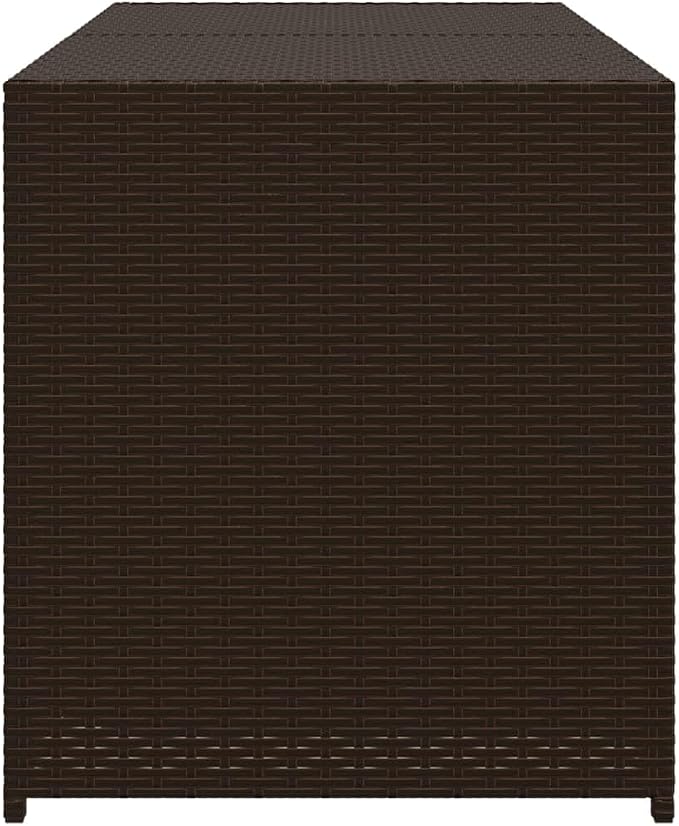 283 L Large Outdoor Storage Box Brown PE Rattan Deck Box Weather-Resistant Patio Storage for Cushions Garden Tools 19.7x47.2x22 in