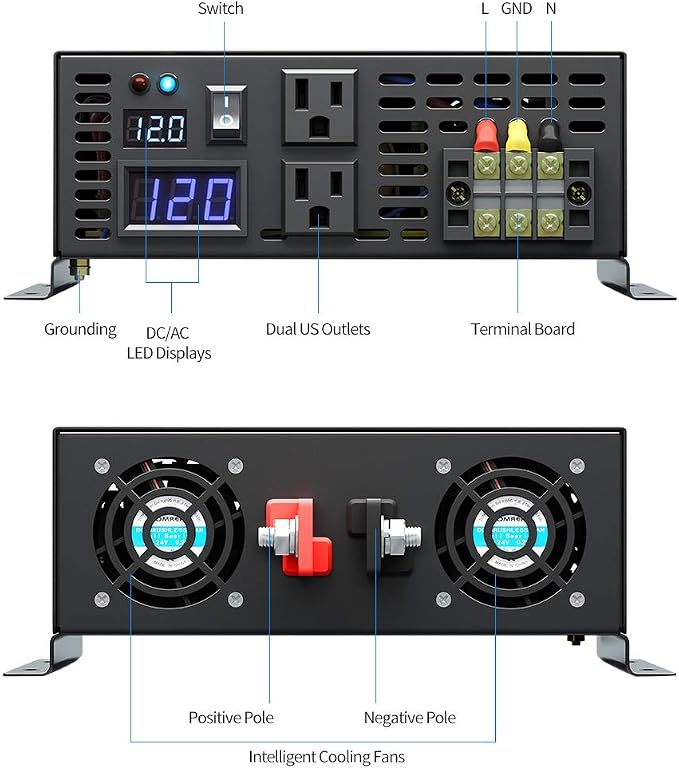 WZRELB RBP350024VCRT 3500W 24V 120V Pure Sine Wave Solar Power Inverter with Remote Control Switch