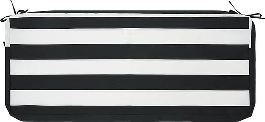 FUNHOME Outdoor Cushion Covers,48" x 18" x 3", No Insert! Patio Cushion Covers Replacement for Outdoor Furniture,Water Resistant Patio Bench Loveseat Covers 1 Pack, Black White Stripe(Covers ONLY)