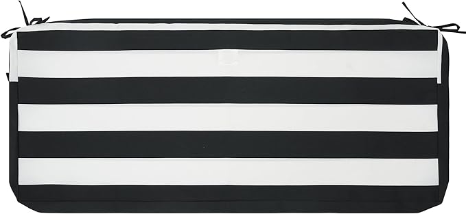 FUNHOME Outdoor Bench Cushion Covers,54" x 18" x 3", No Insert! Patio Bench Cushion Covers for Outdoor Furniture,Water Resistant Patio Loveseat Cushion Covers 1 Pack, Black White Stripe(Covers ONLY)