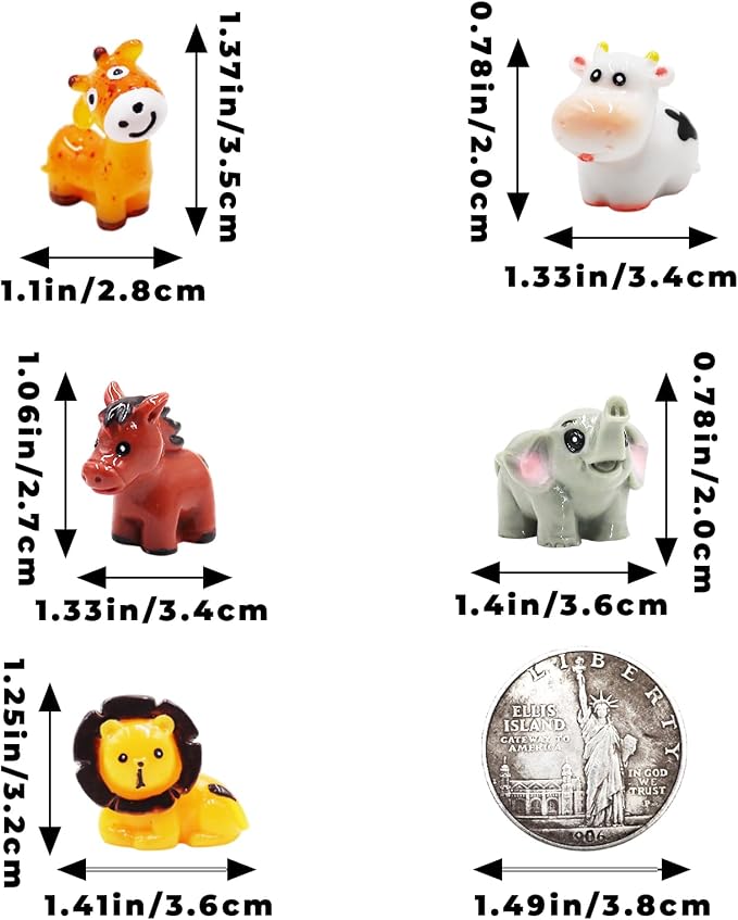 Mini Giraffe Figurines for Fairy Garden - 50 Pack Yellow Resin Animals for Terrarium Decorations, DIY Miniature Landscape & Dollhouse Accessories