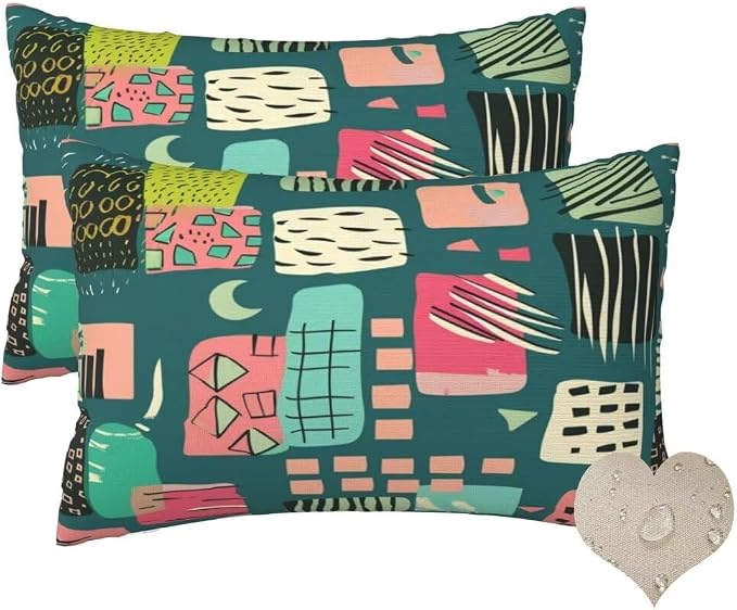 Outdoor Pillows Waterproof Set of 2 Outdoor Pillow Covers 16x24 Inch, Green Throw Pillows Cartoon Pillow Covers, Summer Garden Decorative Pillows Outdoor Pillows for Patio Furniture Home Decor -hs63