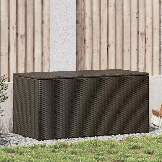 vidaXL Outdoor Storage Box, Deck Box with Lid, Patio Cabinet, Storage Chest for Outdoor Cushions Throw Pillows Garden Tools Pool Supplies, Brown