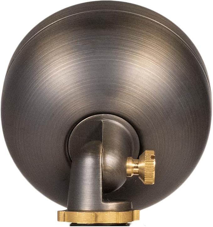 VOLT 12V Mini Round Brass Frosted Flood Light (Bronze) with 3W 2700K Warm White G4 LED Bulb for Low Voltage Landscape Lighting of Outdoor Wall, Garden or Yard