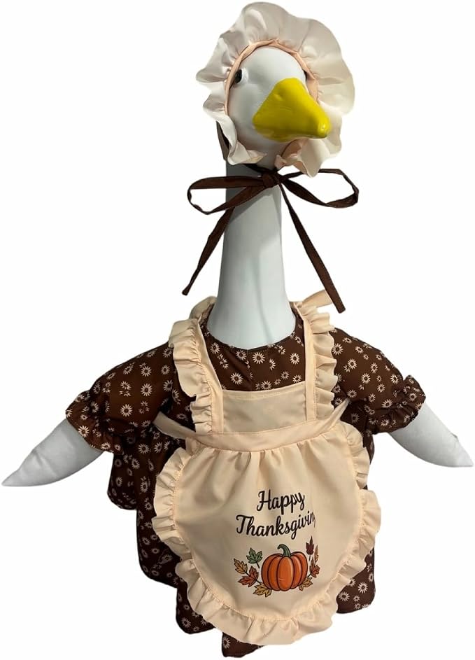 Mtsebmves Pumpkin Wizard Porch Goose Outfit Witch Geese Costume 23-Inch Porch Goose Dress for Yard Lawn Outdoor Garden Patio