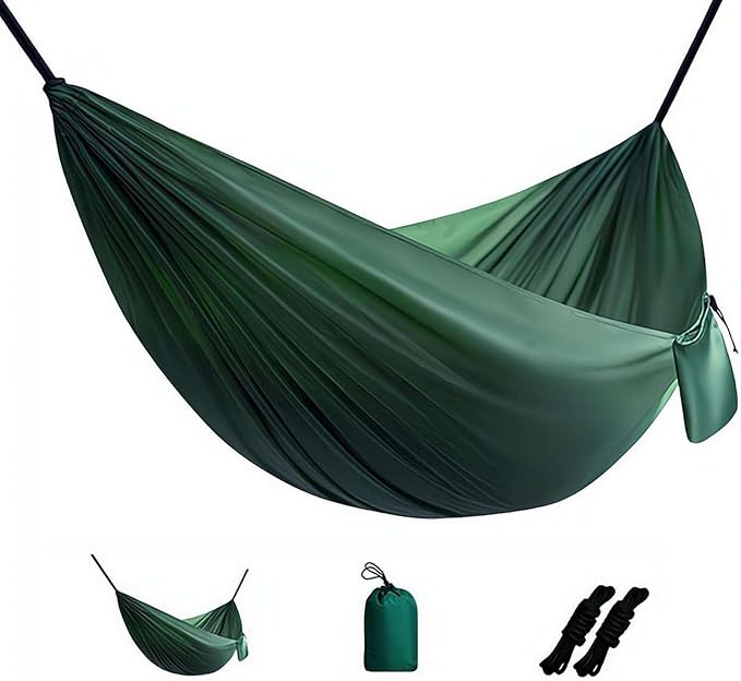 Camping Hammock Lightweight, Portable Hammocks Parachute Hammock with Two Tree Straps,Portable Hammocks with Tree Straps & Attached Carry Bag, Perfect for Outside Indoor Hiking Beach Backpack Travel