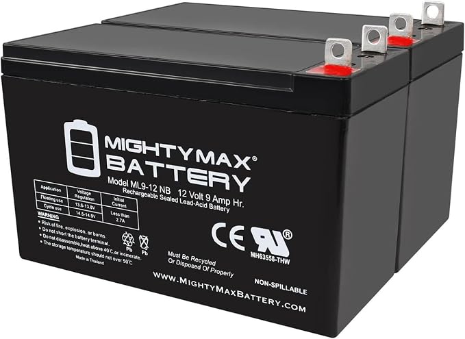 Mighty Max Battery 12V 9AH SLA Replacement Battery for DeWalt 7000W Portable Generator - 2 Pack