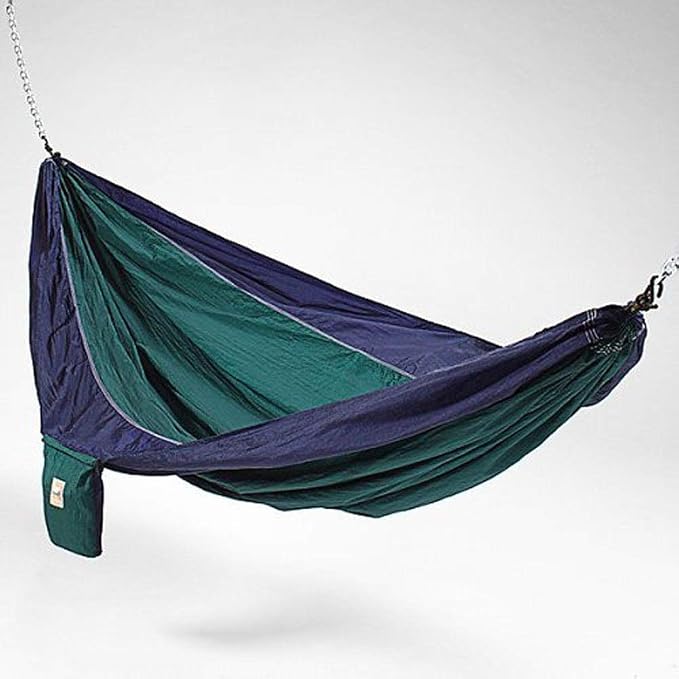 Parachute Silk Lightweight Portable Double Hammock In Blue / Green