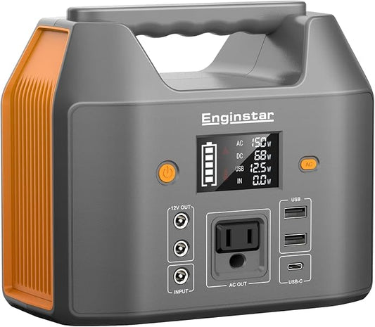 EnginStar Power Bank with AC Outlet 150W 110V Laptop Power Bank, 155Wh/ 42000mAh Battery Bank, Lithium Ion Power Supply for Emergency Camping