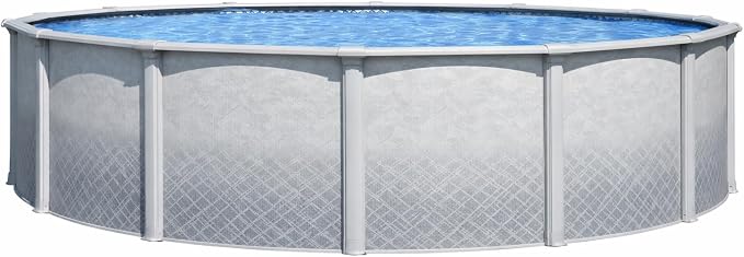 Lake Effect Pools 'Lifestyle' 24 ft Round Above Ground Swimming Pool | 52 Inch Resin Protected Steel Sided Walls | Bundle Includes: 25 Gauge Overlap Liner & Widemouth Skimmer