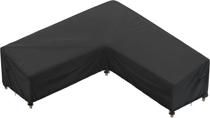 iBirdie Outdoor Sectional Cover fit 90 x 90 inch, 89 x 89, 88 x 88, 87 x 87 L-Shaped Patio Sofa Waterproof Weatherproof 600D Heavy Duty Garden Furniture Cover for Outside L Shape Couch