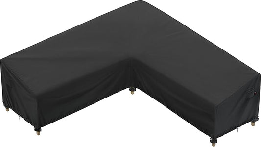 iBirdie Outdoor Sectional Cover fit 100 x 100 inch, 98 x 98, 96 x 96 L-Shaped Patio Sofa Waterproof Weatherproof 600D Heavy Duty Garden Furniture Cover for Outside L Shape Couch