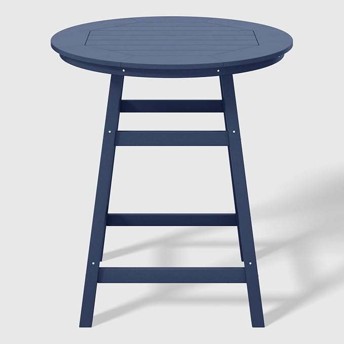 WestinTrends Malibu 5-Piece HDPE Outdoor Patio Dining Bar Bistro Table Set with Counter High Round Bar Stools