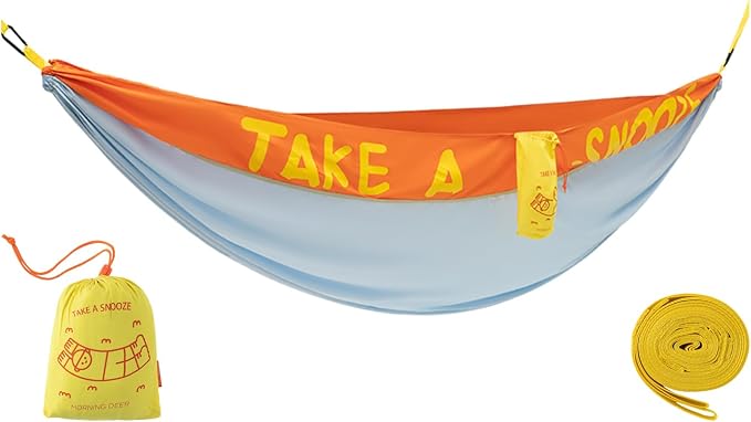Morning Deer Double Portable Hammock | with Tree Straps, 450lbs Capacity, Camping Hammock, Camping Essentials Gear, Perfect for Outside Hiking Beach Backpack