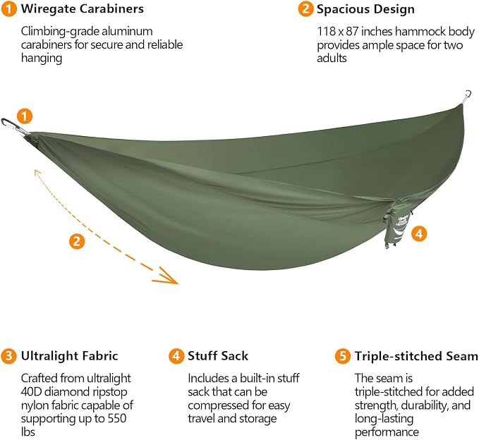 anymaka Set Up in 3 Seconds Adjustable Portable Aluminum Alloy Hammock Stand for Outside with Chair Mode & Lounge Mode up to 105'' (Full Pack Forest Green)