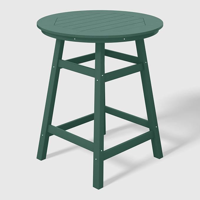 WestinTrends Malibu 5-Piece HDPE Outdoor Patio Dining Bar Bistro Table Set with Counter High Round Bar Stools