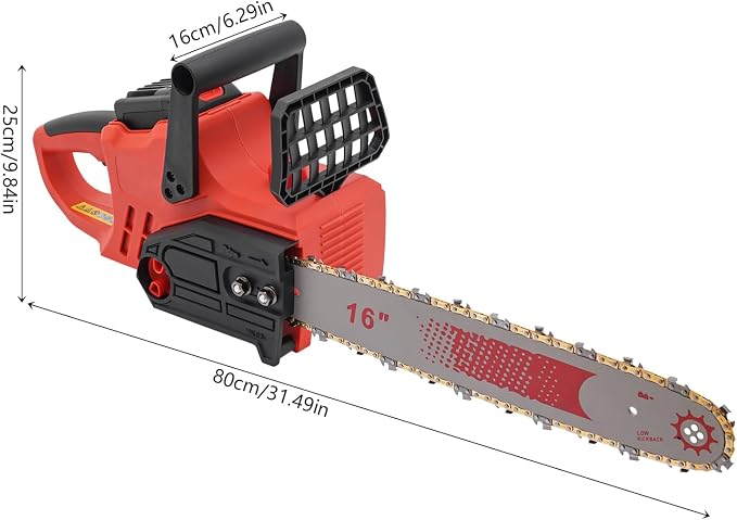 15.75" Electric Cordless Chainsaw, Electric Chain Saw w/Battery And Charger, Battery-powered Chain Saw for Wood Cutting