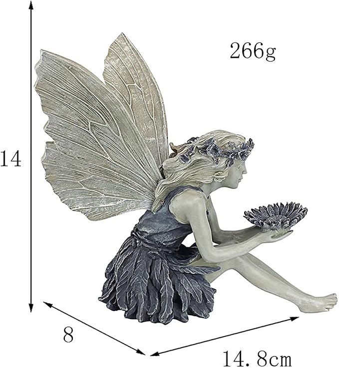 Outdoor Garden Fairy Statue Ornaments, Realistic Angel Sculpture Figurines | Antique Resin Craft Decorates Tables, Lawns, Yards, Patios, Suitable for Indoor, Outdoor Spaces and Housewarming Arrangements