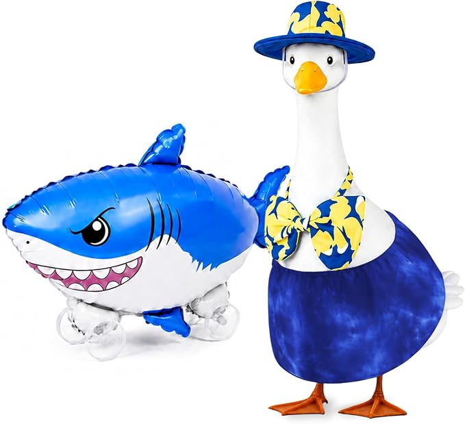 Shark Week Porch Goose Outfits, 23 Inch Bikini Porch Goose Summer Outfit | Goose Clothes for Cement Goose Outdoor Garden Yard Shark Week Viewing Party Decor