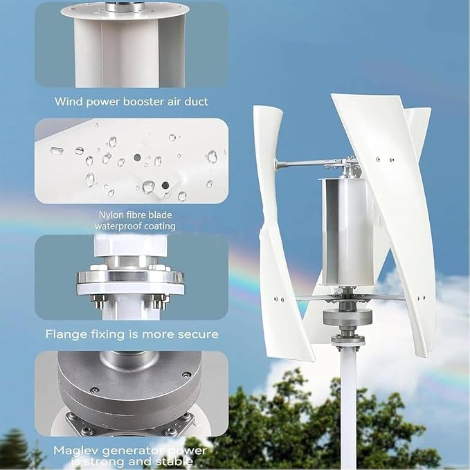 9000W Garden Wind Turbine Kit - Three-Phase AC Generator with MPPT Controller for Efficient Renewable Energy Production, Eco-Friendly Outdoor Power Solution