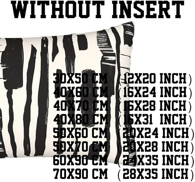 Outdoor Pillows Black And White Pillow Covers 12x20 Set of 2 Throw Pillow Covers, Geometric Throw Pillows Rectangular Lumbar Pillows Cushion Covers Decorative Pillows for Garden Patio Furniture J460
