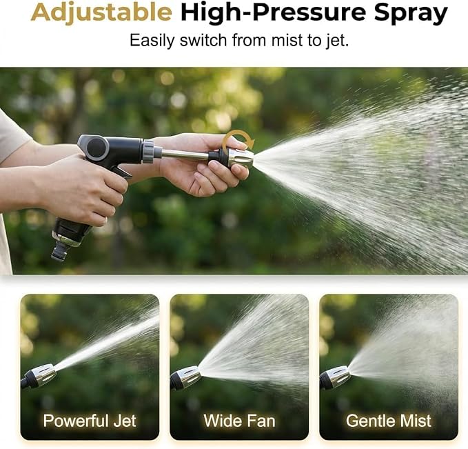 Aquoxis Pressure Washer 2026 New Power Jet Water Upgrade Adjustable High Pressure Hose with Three Spray Modes and 360° Rotating Nozzle Function Watering Sprayer for Cleaning Yard Pets Car (1 Pack)