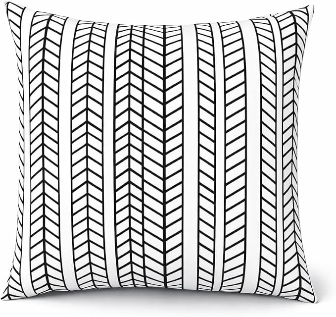 2 Pack Outdoor Throw Pillows, 18x18 Decorative Pillows with Insert, Waterproof Patio Cushions for Garden, Porch, Poolside, Soft Outdoor Pillows Decorative Pillow Covers for Indoor Outdoor