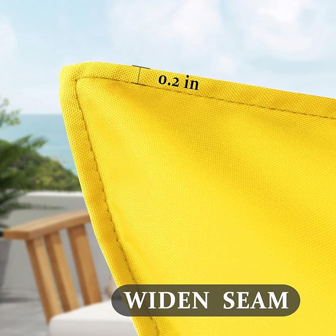 Yellow Outdoor Waterproof Throw Pillow Covers Durable Vibrant Square Decorative Cushion Case for Patio Furniture, Garden, Bright Color Outdoor Pillow Covers (18 x 18 Inches, 2 PCs)