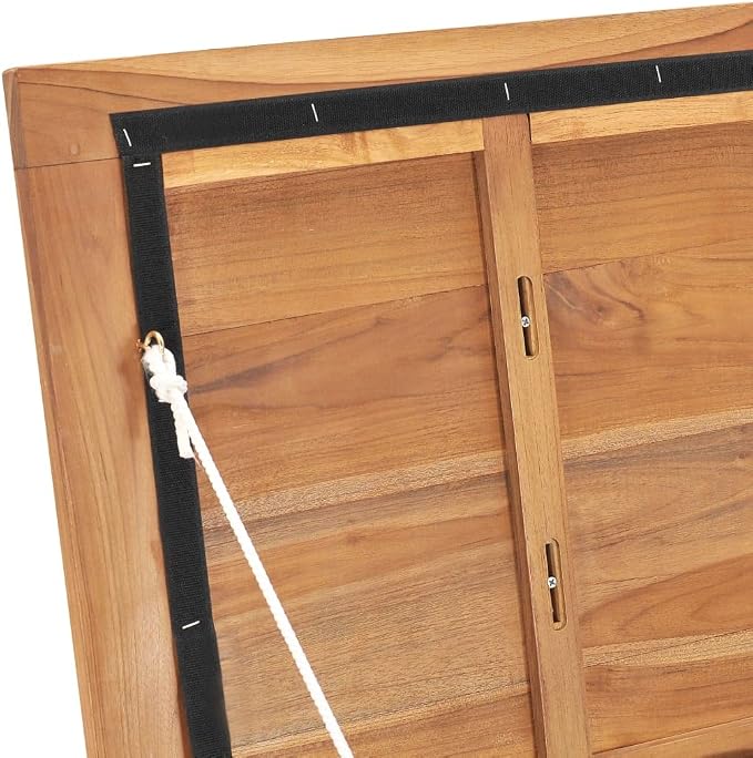 Solid Wood Outdoor Storage Bench,Solid Teak Wood Garden Deck Box Patio Storage Box with Liftable Top Outdoor Wooden Storage Container for Patio,Backyard,Poolside, 23.6"x19.7"x22.8"
