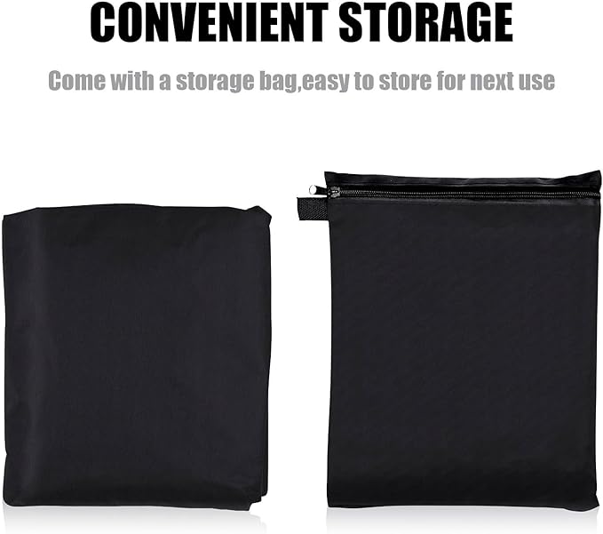 Garden Furniture Covers Waterproof Patio Furniture Covers for All Weathers, Heavy Duty 600D Oxford Fabric Rectangular Windproof Anti-UV Outdoor Table Covers【Black】(127.95" Lx70.87 Wx27.95 H)