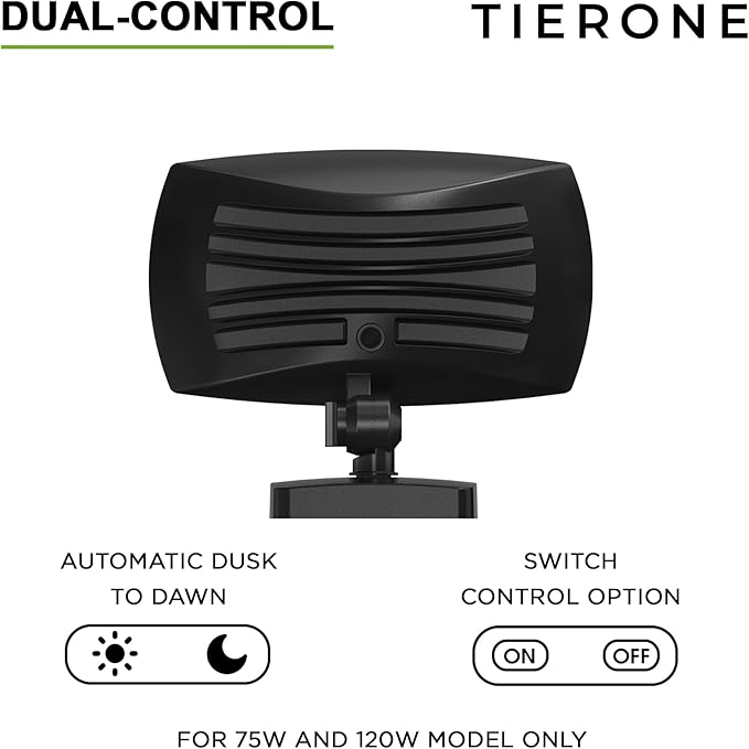 LED Outdoor Flood Light with Dusk to Dawn Photocell 120W Outdoor Security Light for Gardens Yards UL Listed 4000k Residential Full Cutoff Wall Pack 180° Adjustable Knuckle 8400LM Dark Bronze 1Pack