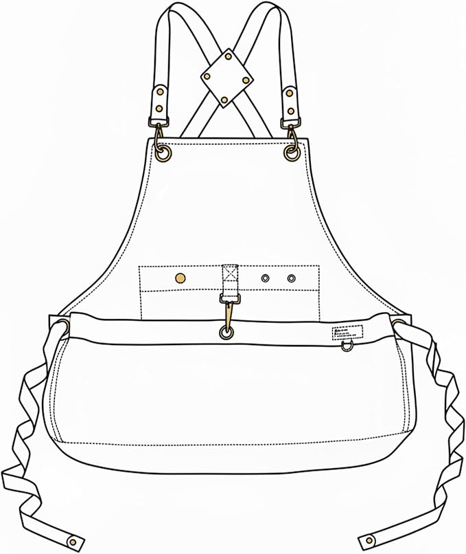 Denim Cross Back Gardening Apron with Adjustable Straps & Pockets | Heavy-duty denim; large front pockets; tool storage; cross-back straps; indoor & outdoor use; gardening and home tasks