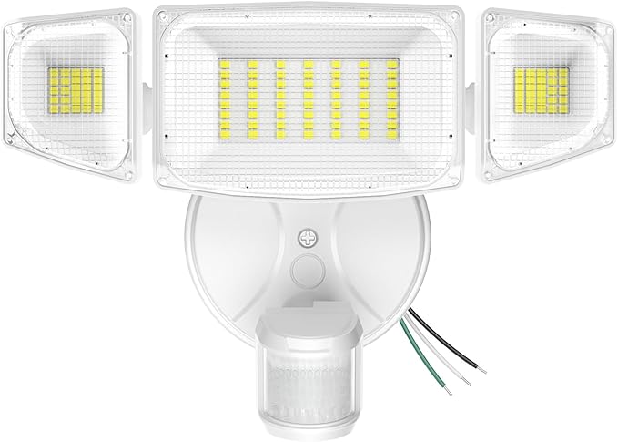 iMaihom 50W Motion Sensor Outdoor Lights, 5000LM Hardwired Motion Sensor Flood Light, Dusk to Dawn Outdoor Lighting, 6500K LED Security Light, IP65 Waterproof Motion Detector Lights for Outside, White